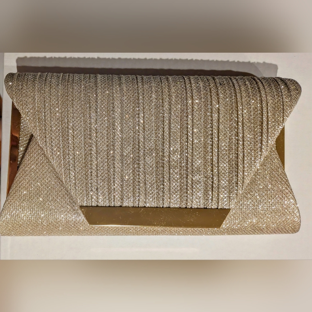 NWOT Elegant Gold Clutch Bag